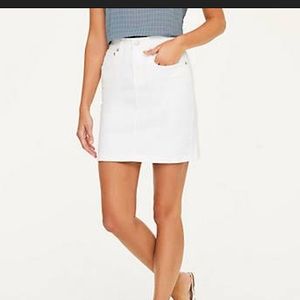 Loft White Jean Skirt